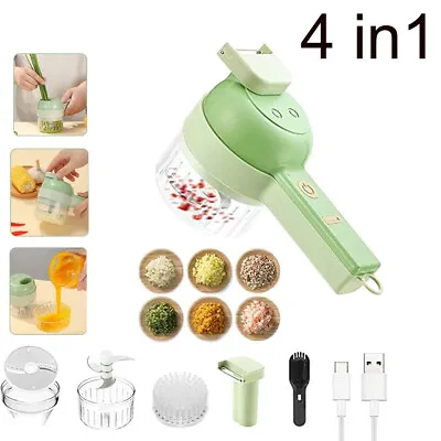 4In1 Multifunctional Electric Vegetable Cutter Slicer Garlic Mud Masher Chopper • £9.29