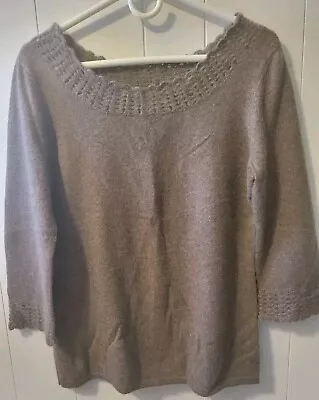 MainBocher Pure 2 Ply Cashmere  Women's Medium Brown Pullover Sweater • $24.99