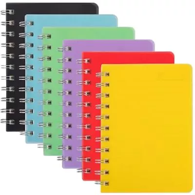  6 Pack Spiral Notebooks 4 X 6 Inches 80 Sheets A6 College Ruled Mini 1-A6 • $17.51