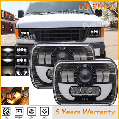 2Pcs 5x7  7x6  LED High Low Beam Headlights For Ford E-150 E-250 E-350 Econoline • $55.41