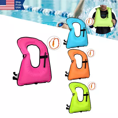 $17.85 • Buy Inflatable Life Jacket Adult/Kids Fishing Vest Water Swimming Survival Kayak US