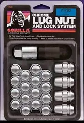 (20-Pack) Gorilla 91743 4-Wheel Lug Nut Kit M14-1.5 Thread 13/16  Bulge Chrome • $47.50