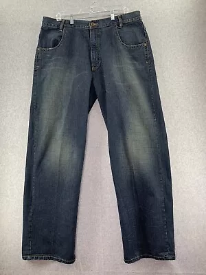 Sean John Denim Jeans Mens 38X34 Baggy Wide Leg Y2K Hip Hop Grunge Faded • $34.88