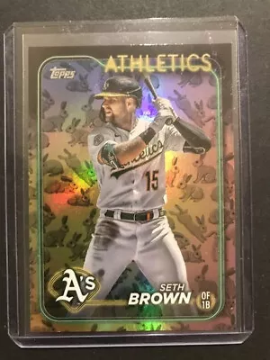 2024 Topps #79 Seth Brown Easter Bunny Rabbit Variation Oakland A's • $7.95