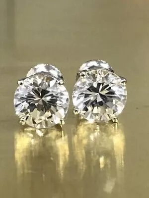 2CT Round Cut Moissanite Solitaire Stud Women's Earrings 925 Sterling Silver#30 • $18.99