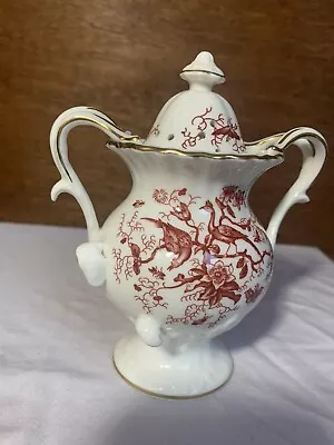 Coalport England Red Cairo Lidded Urn Vase For Pot Pourri Bone China • £12