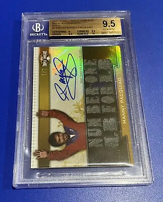 $2999.99 • Buy MANNY PACQUIAO 2011 Topps Triple Threads Relic Autograph Card Gold 9.5 Auto 10 .