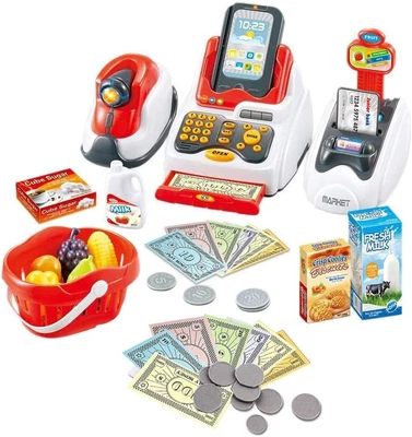 £29.96 • Buy DeAO Kids, Toy Till Cash Register With Scanner, Credit Card,Play Food,Money And