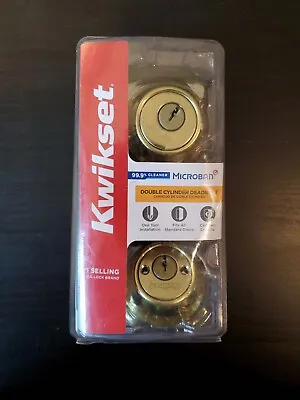 KWIKSET  Double Cylinder Deadbolt Lock Polished Brass With Microban 96650–494 • $9.99