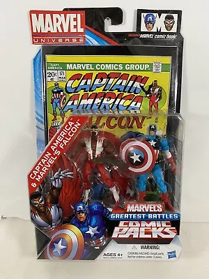 Marvel Universe Greatest Battles Captain America/Falcon 3.75  Figure Comic Packs • $25.99
