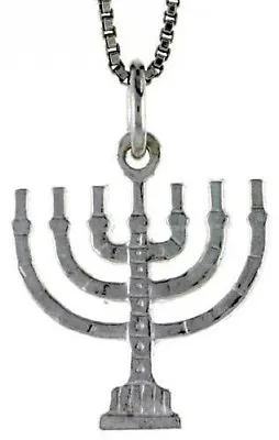 925 Sterling Silver Jewish Menorah Charm Holiday Pendant 5/8  Tall • $17.99