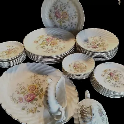 32 Pieces~Royal China Princess~22K Gold Trim~Union Made Sebring Ohio~List Below. • $158