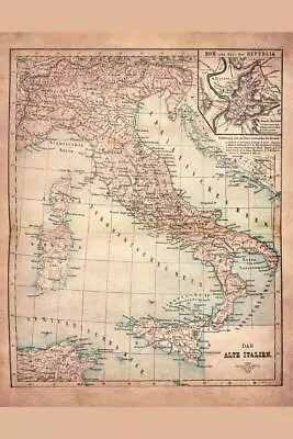 Old Italy 1883 Historical Antique Style Map Poster 24x36 Inch • £13.28