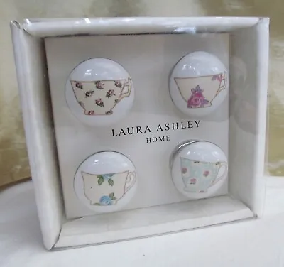 4 X Laura Ashley Pretty Teacup Ceramic Drawer Pulls Knobs - Boxed - Unused  • £18