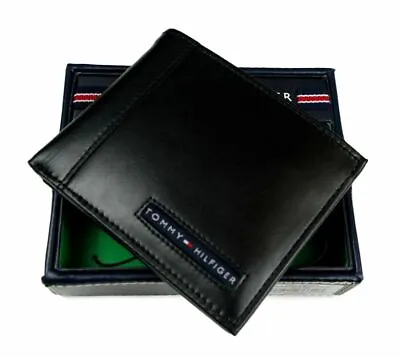 Tommy Hilfiger Men's Leather Credit Card Wallet Billfold Black 5675-01 • $27.29