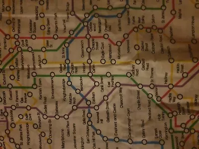 100% Cotton London Underground Fabric 110 X 110 Cm • £2