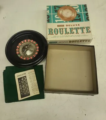 H. Baron Co. Vintage 8  Deluxe Roulette Wheel Felt Mat Ball & Box 100%Complete • $10