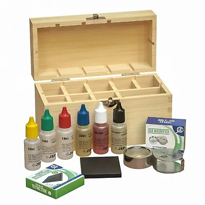 10k 14k 18k 22K 24K Gold Silver Acid Jewelry Test Solutions Kit With Storage Box • $31.99