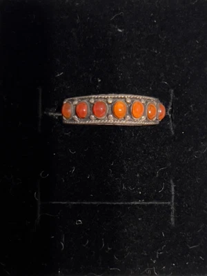 $89 • Buy Vintage Old Sterling Carnelian Cabochon Ring Sweet!