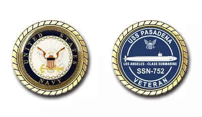 U.S. Navy USS Pasadena SSN-752 Silhouette Veteran Challenge Coin • $15.95