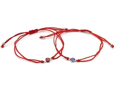 Evil Eye Red String Bracelet Mati Nazar Black Cord Kabbalah Lucky Protection • $5.99