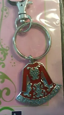 Irish Pewter And Enamel Red Dancing Dress Bag Charm/ Keyring • $14.49