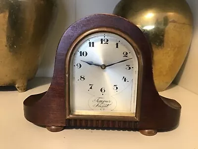 Vintage HAC Miniture Mahogany Tempus Fugit Mantle  Silvered Dial Clock • £24.99