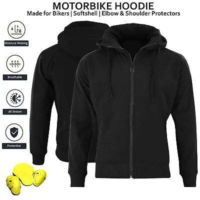 Motorcycle SOFTSHELL Waterproof Hoodie CE Armoured Motorbike Textile Jacket Hood • $60.91