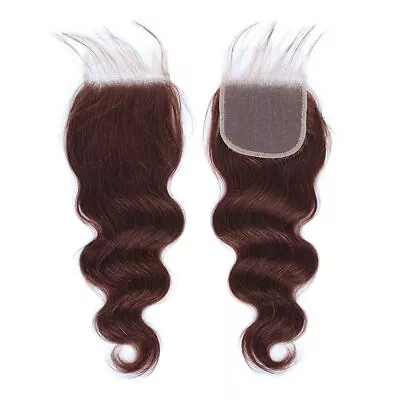 #4 Brown Human Hair Bundles With Closure Body Wave Bundles With 4x4 Lace Closure • $30.39