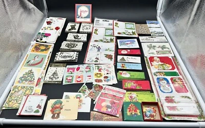 $19.99 • Buy Lot Vintage Christmas Gift Tags-Seals-Mini Gift Cards 1970s/80s NEVER USED!