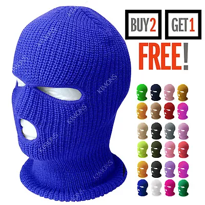 Winter Ski Mask 3 Hole Knitted Skull Balaclava Beanie Hat Men Outdoor Sports Cap • $7.42