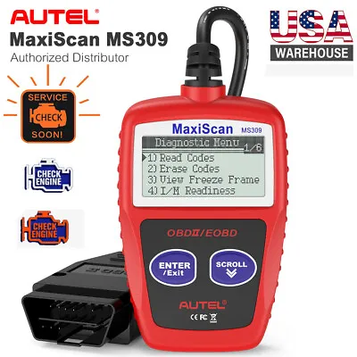 Autel MaxiScan MS309 OBD2 Engine Code Reader Automotive Diagnostic Scanner Tool • $21.99