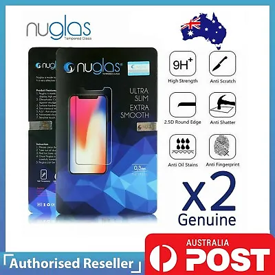 $8.95 • Buy 2x For IPhone 11 12 13 14 15 Pro Max XR Tempered Glass Screen Protector Nuglas