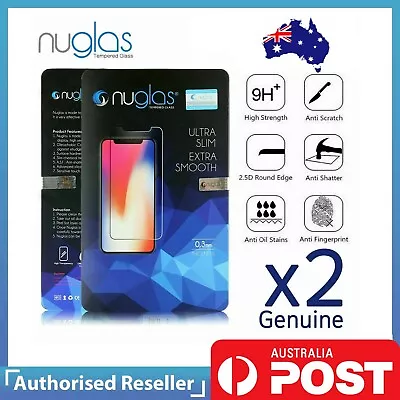 2x For IPhone 11 12 13 14 15 Pro Max XR Tempered Glass Screen Protector Nuglas • $8.95