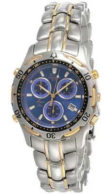 Bulova Chrono Alarm Blue Dial 2-Tone SS Men's Watch 70046 -Store Display • $295