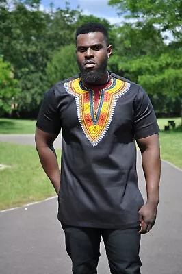 African Print Mens Shirt/Kente Print Mens Shirt/Dashiki Style • £55