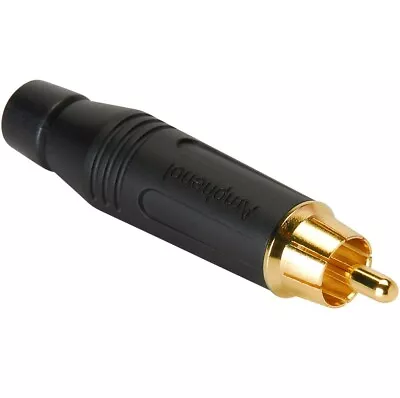 Amphenol RCA Connector Diecast With Gold Contacts Audio Cable Plug Male ACPR-BLK • $9.95