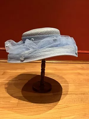 £30 • Buy Ladies Party Wedding Formal Hat One Size BLUE Marks And Spencer Harrods Box M&S