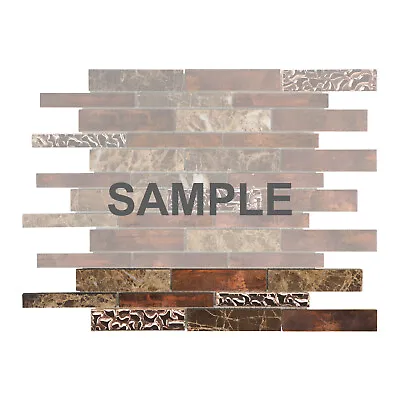 $3.99 • Buy Emperador Antique Copper Color Rose Gold Glass Mosaic Tile Kitchen Backsplash
