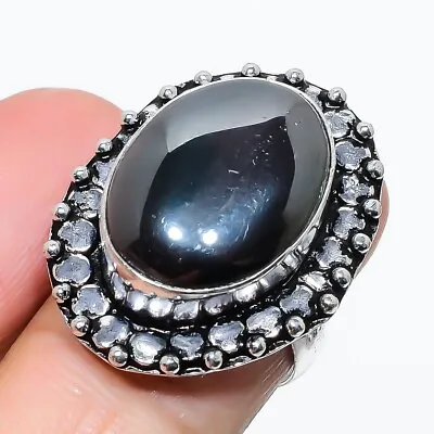 Black Magnetite Gemstone Handmade 925 Sterling Silver Jewelry Ring Sz 7 (US) • $10.44