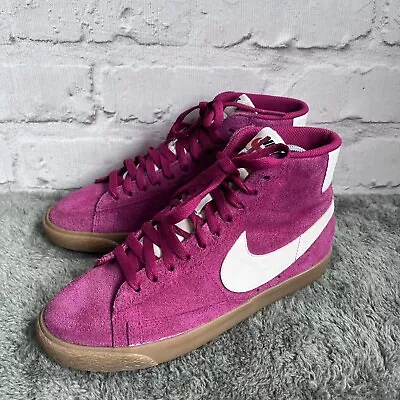 £65.99 • Buy Nike Blazer Mid 77 Vintage Suede Pink Fuchsia Sail Gum Sole Women Uk Size 5 Vgc
