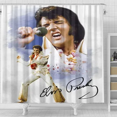 Elvis Presley King Of Rock And Roll Music Art Ver3 Shower Curtain Sets • $24.99