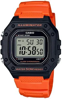 Casio W219H-4AV Chronograph Watch Orange Resin Band Alarm Illuminator • $22.70