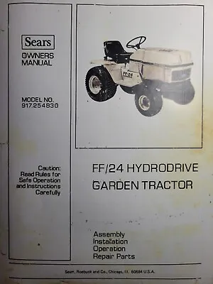 $496.76 • Buy Sears FF 24 Lawn Garden Tractor & Implements Owner, Parts & Service ( 9 Manual S