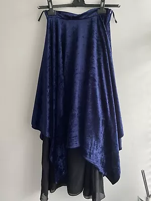 Laughing Vampire Full Circle Midnight Blue Velvet Skirt Gothic Size Small Medium • £15