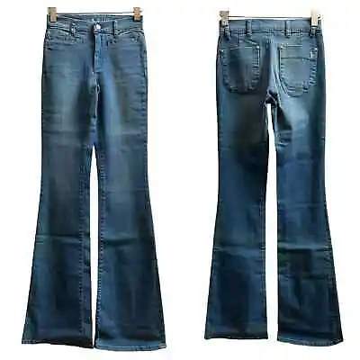 MIH The Marrakesh Mid Rise Kick Flare Jean Size 25 Tall Reed Color Inseam 35 • $25