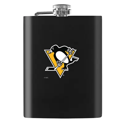 Pittsburgh Penguins Flask - 8oz Black Embossed • $19.99