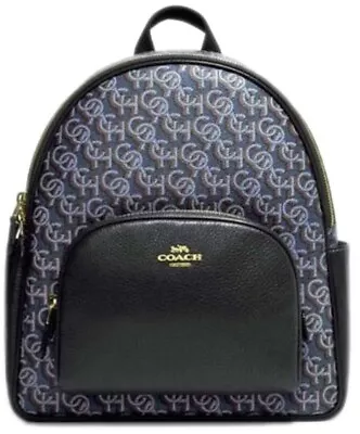 Coach Court Monogram Print Navy Blue Backpack CF344 NWT • $289.91