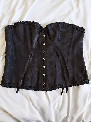 Womens Corset Size XL Black Steampunk Punk Rockabilly • $15