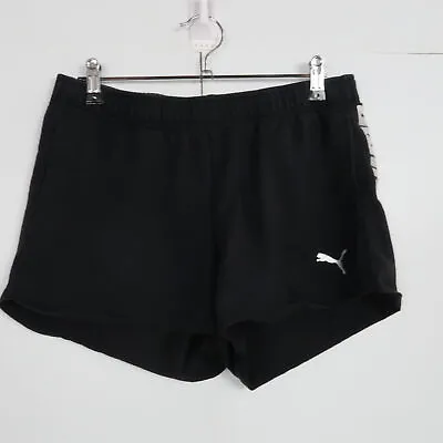 $19.97 • Buy Puma Womens Shorts Size S Black Logo Elastic Waist